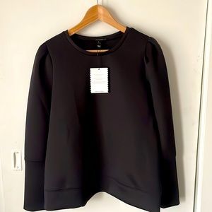 Stella & Dot Neoprene Puff Sleeve Top Sz: L